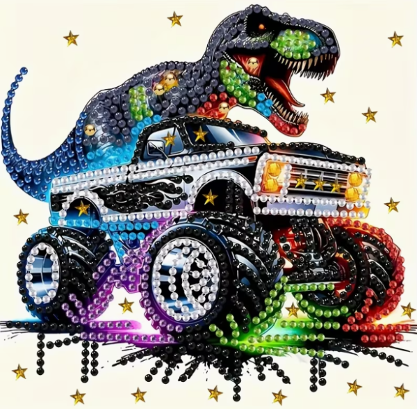 Diamond Painting  Dinosaurier Truck